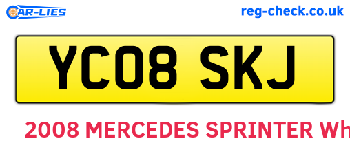 YC08SKJ are the vehicle registration plates.