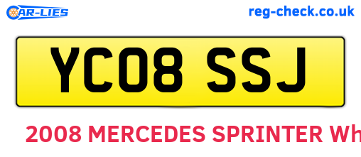YC08SSJ are the vehicle registration plates.