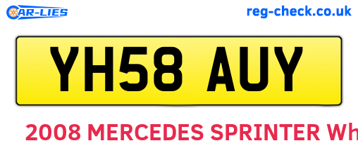 YH58AUY are the vehicle registration plates.