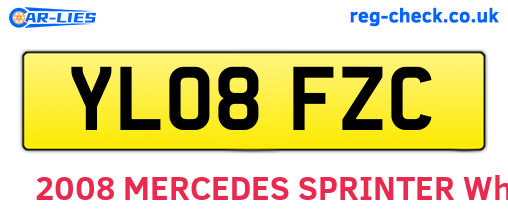 YL08FZC are the vehicle registration plates.