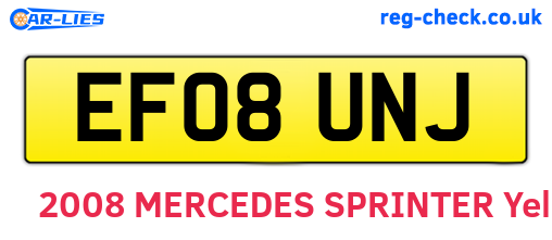 EF08UNJ are the vehicle registration plates.