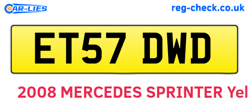 ET57DWD are the vehicle registration plates.