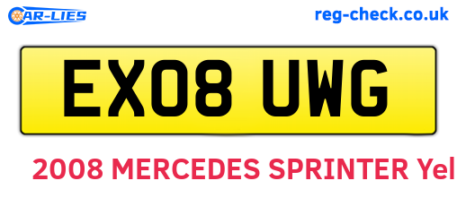 EX08UWG are the vehicle registration plates.