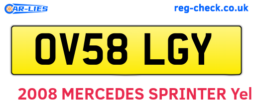 OV58LGY are the vehicle registration plates.