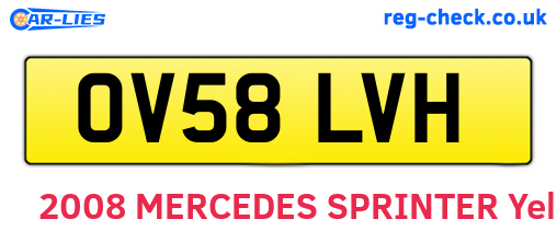 OV58LVH are the vehicle registration plates.