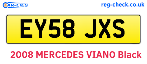 EY58JXS are the vehicle registration plates.