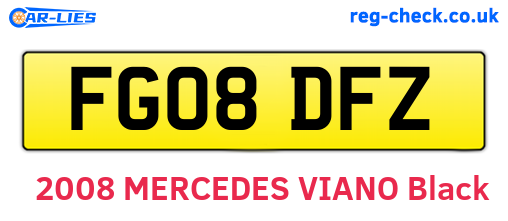 FG08DFZ are the vehicle registration plates.