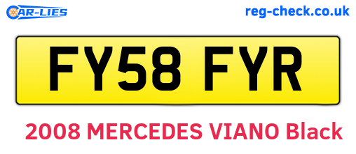 FY58FYR are the vehicle registration plates.