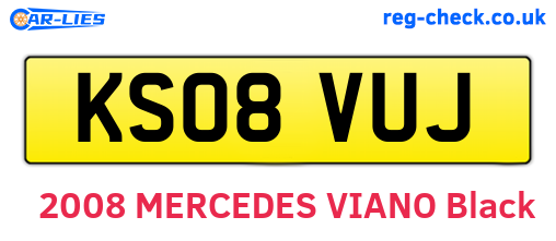 KS08VUJ are the vehicle registration plates.