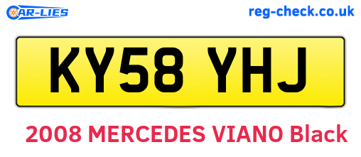 KY58YHJ are the vehicle registration plates.