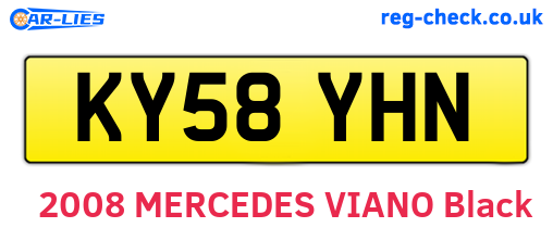 KY58YHN are the vehicle registration plates.