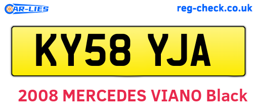 KY58YJA are the vehicle registration plates.