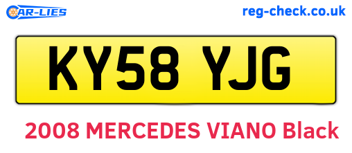 KY58YJG are the vehicle registration plates.