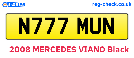 N777MUN are the vehicle registration plates.