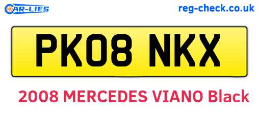 PK08NKX are the vehicle registration plates.
