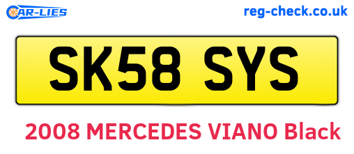 SK58SYS are the vehicle registration plates.