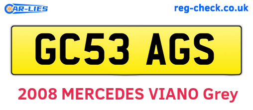 GC53AGS are the vehicle registration plates.