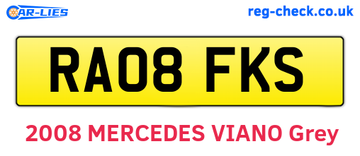 RA08FKS are the vehicle registration plates.