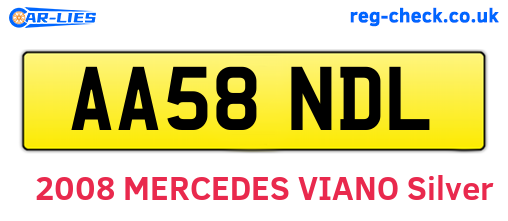 AA58NDL are the vehicle registration plates.