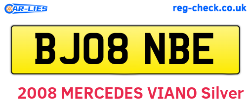 BJ08NBE are the vehicle registration plates.