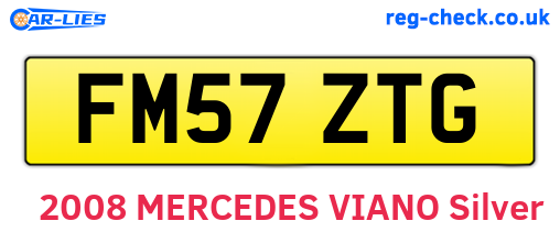 FM57ZTG are the vehicle registration plates.
