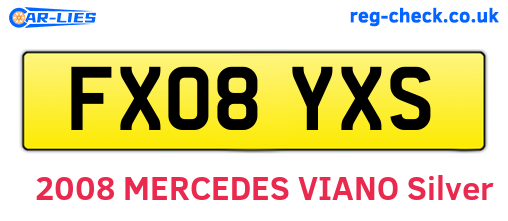 FX08YXS are the vehicle registration plates.