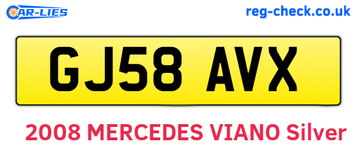 GJ58AVX are the vehicle registration plates.