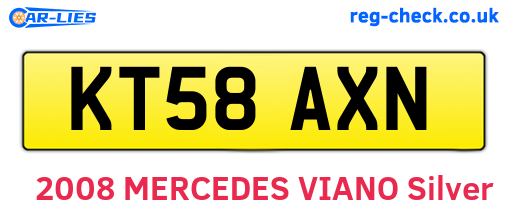 KT58AXN are the vehicle registration plates.