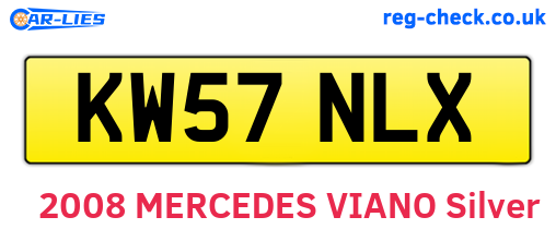 KW57NLX are the vehicle registration plates.