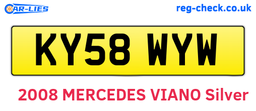 KY58WYW are the vehicle registration plates.