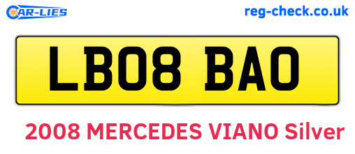 LB08BAO are the vehicle registration plates.