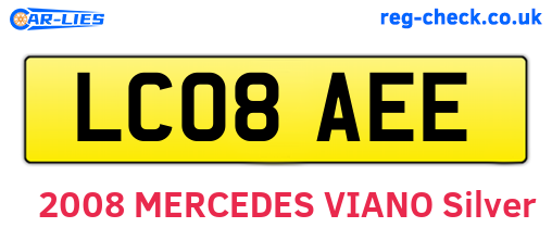 LC08AEE are the vehicle registration plates.