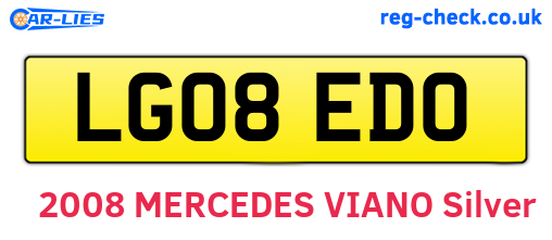 LG08EDO are the vehicle registration plates.