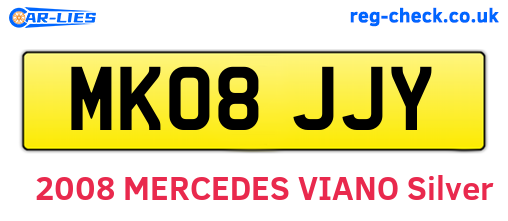MK08JJY are the vehicle registration plates.