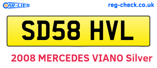 SD58HVL are the vehicle registration plates.