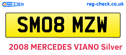 SM08MZW are the vehicle registration plates.