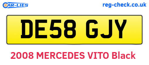 DE58GJY are the vehicle registration plates.