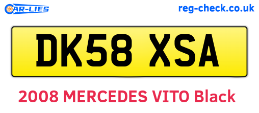 DK58XSA are the vehicle registration plates.