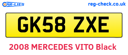 GK58ZXE are the vehicle registration plates.