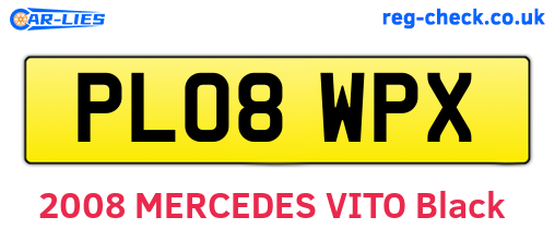 PL08WPX are the vehicle registration plates.