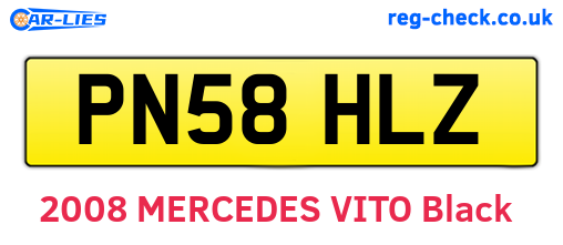 PN58HLZ are the vehicle registration plates.