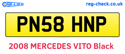 PN58HNP are the vehicle registration plates.