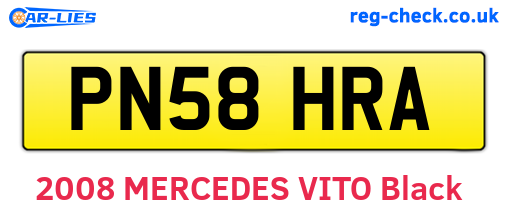 PN58HRA are the vehicle registration plates.