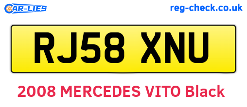 RJ58XNU are the vehicle registration plates.