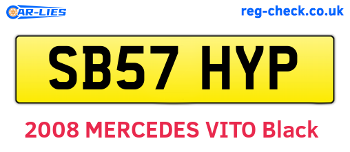 SB57HYP are the vehicle registration plates.