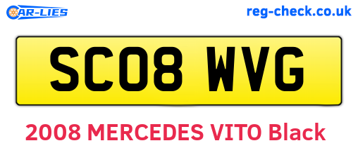 SC08WVG are the vehicle registration plates.
