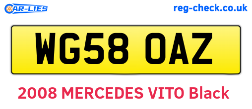 WG58OAZ are the vehicle registration plates.