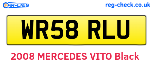 WR58RLU are the vehicle registration plates.