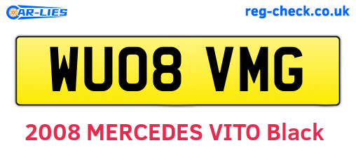 WU08VMG are the vehicle registration plates.