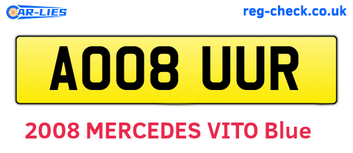 AO08UUR are the vehicle registration plates.